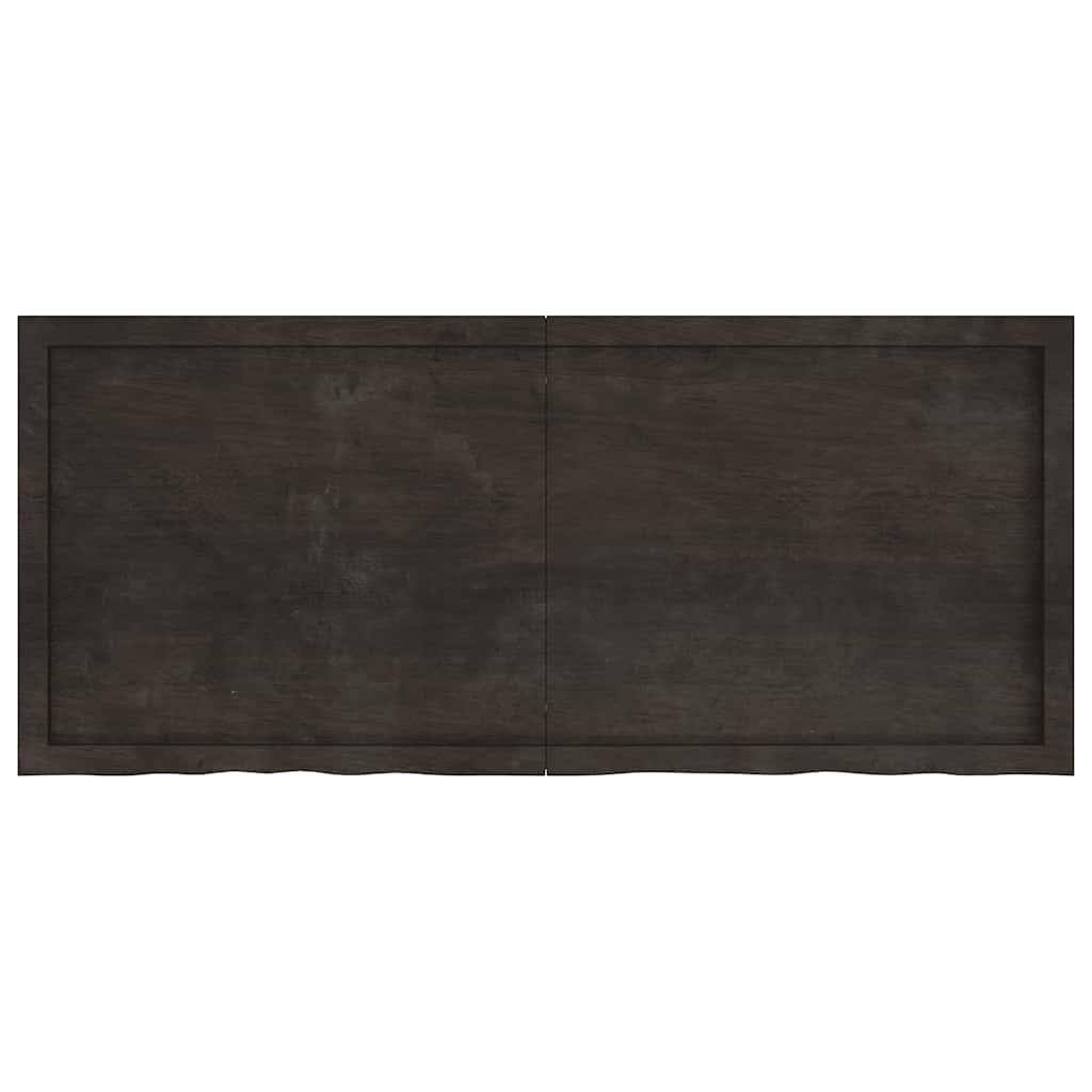 vidaXL Stolová doska tmavohnedá 140x60x(2-6) cm ošetrený dubový masív