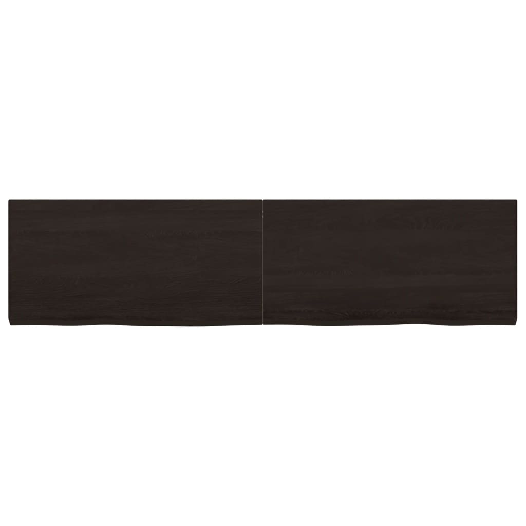 Thumbnail - vidaXL Tischplatte Dunkelbraun 160x40x(2-4)cm Massivholz Eiche