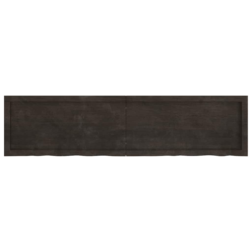 Thumbnail - vidaXL Tischplatte Dunkelbraun 160x40x(2-6)cm Massivholz Eiche