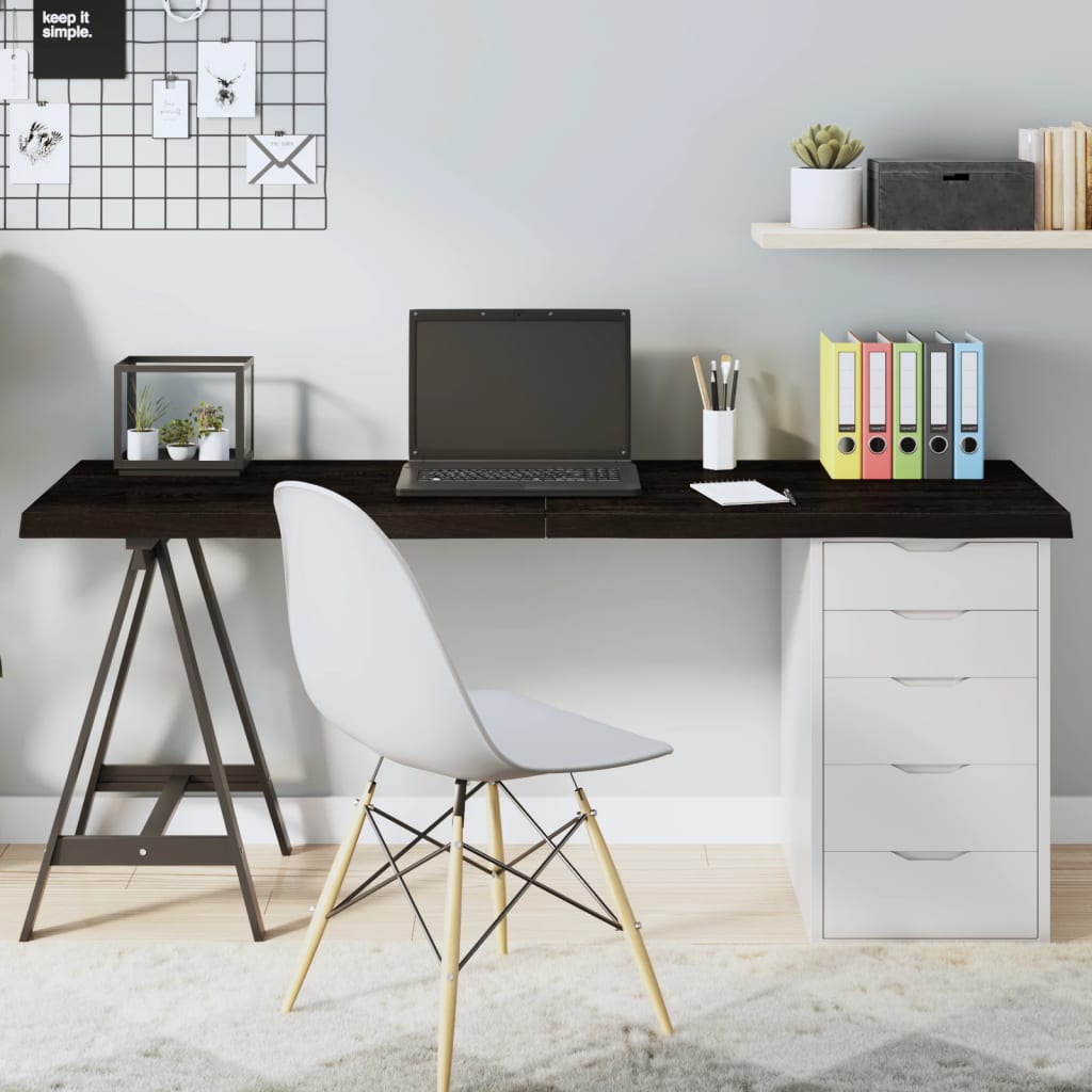 vidaXL Blat de masă maro 160x50x(2-4) cm, lemn masiv stejar tratat