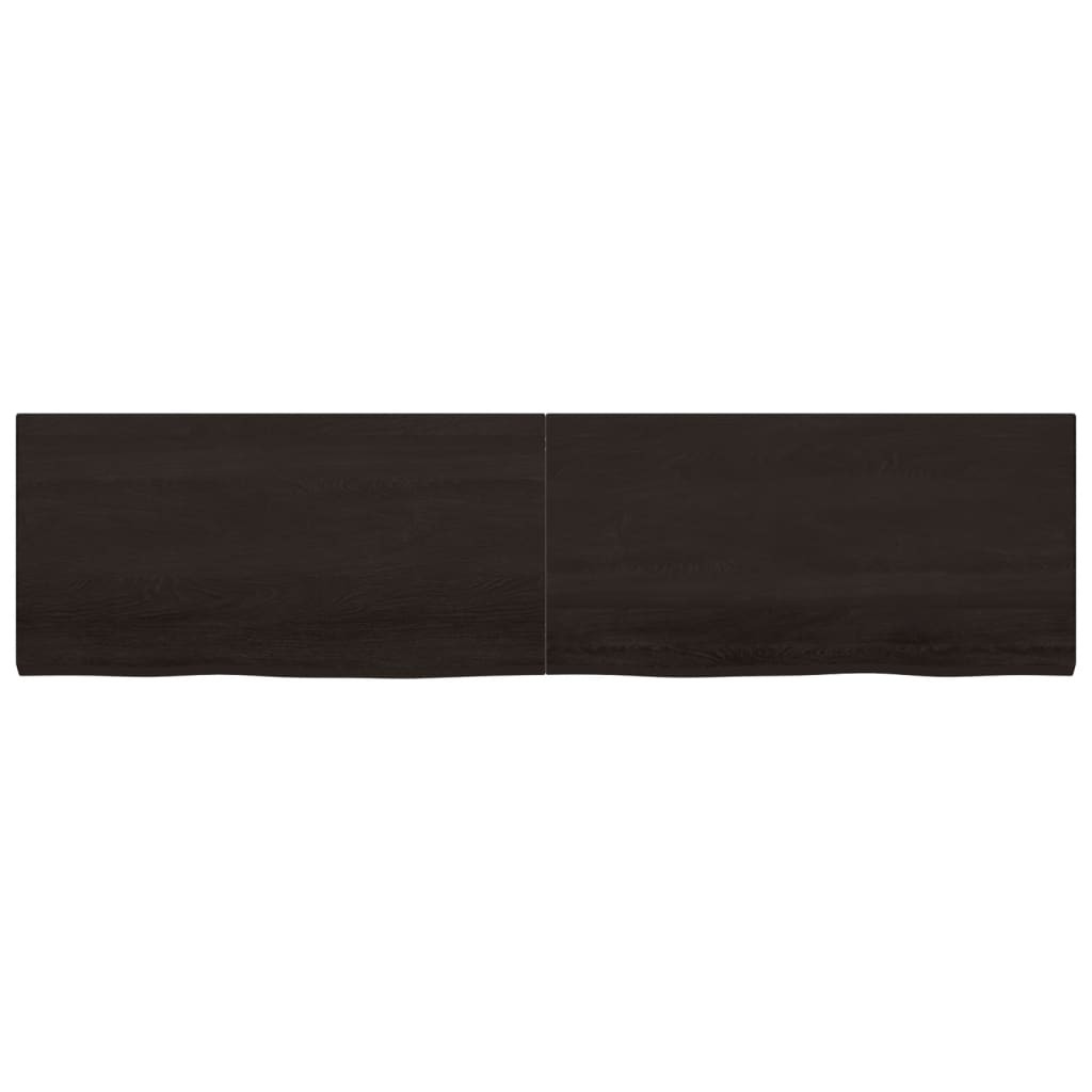 Thumbnail - vidaXL Tischplatte Dunkelbraun 200x50x(2-4)cm Massivholz Eiche