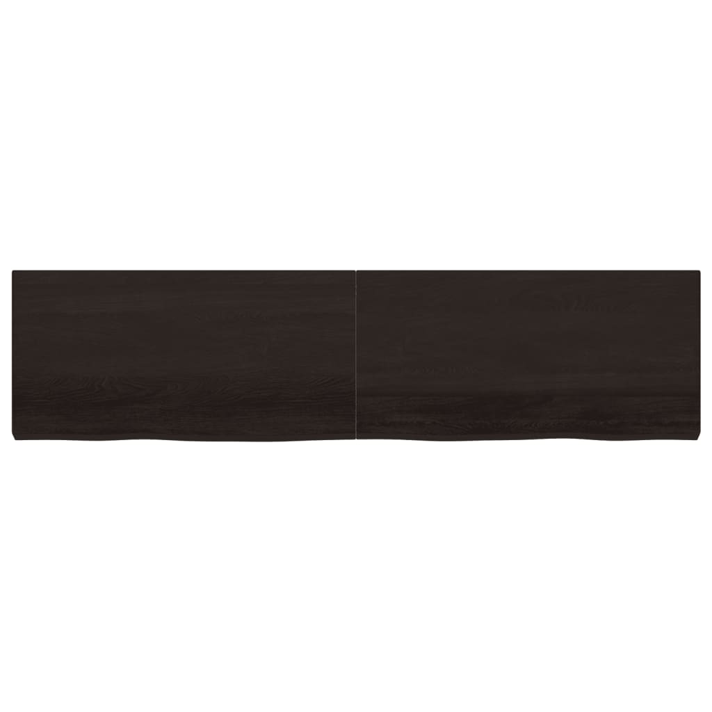 vidaXL Pöytälevy tummanruskea 200x50x(2-6) cm käsitelty täystammi