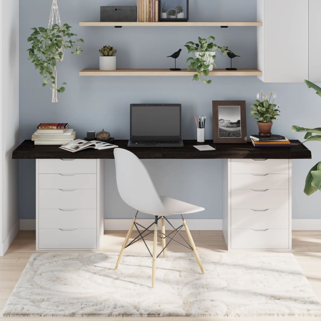 vidaXL Tampo de mesa 200x50x6 cm carvalho tratado cinza-escuro