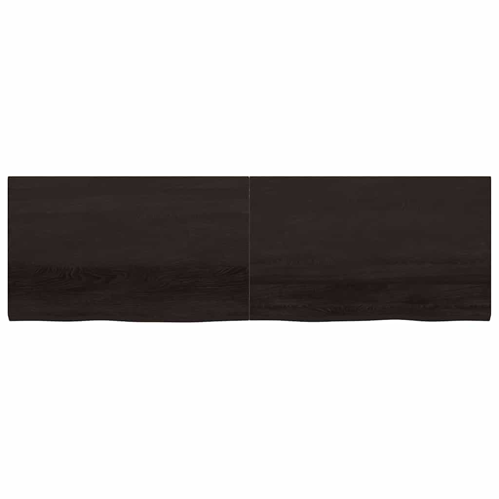 Thumbnail - vidaXL Tischplatte Dunkelbraun 200x60x(2-4)cm Massivholz Eiche