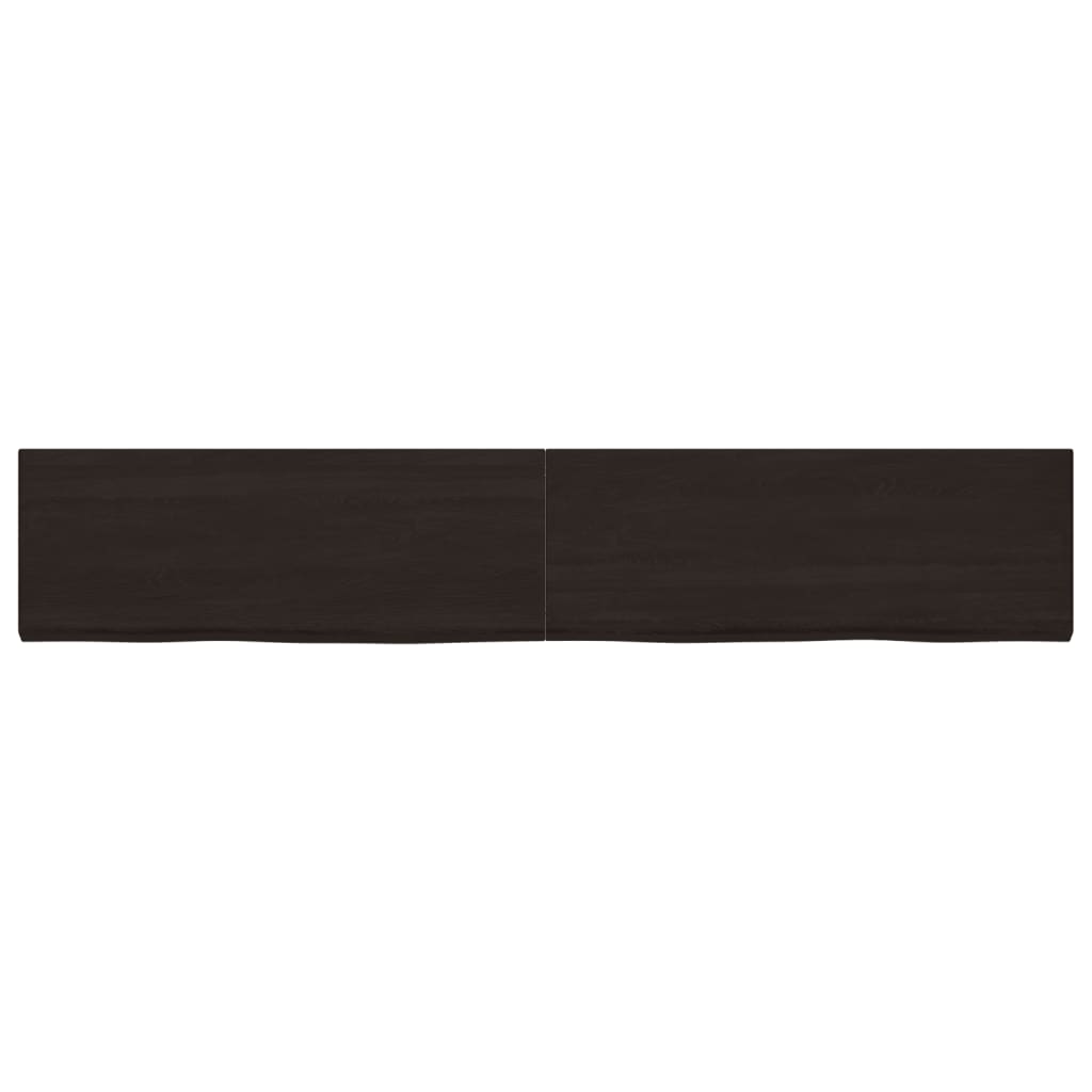 vidaXL Tafelblad 220x40x(2-4)cm behandeld eikenhout donkerbruin afbeelding