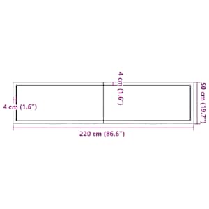 Stolní deska tmavě hnědá 220x50x(2-4)cm ošetřený masivní dub - obrázek 10