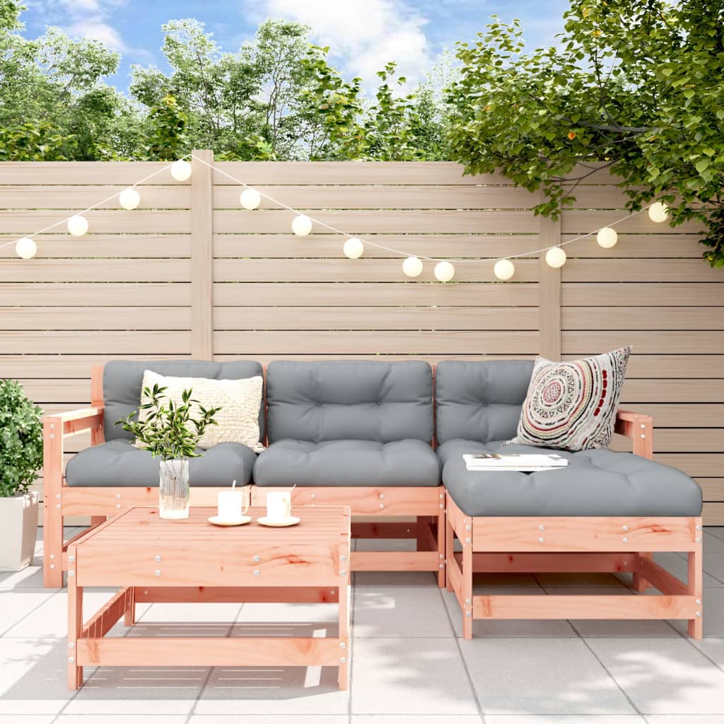 vidaXL 5-tlg. Garten-Lounge-Set mit Kissen Massivholz Douglasie