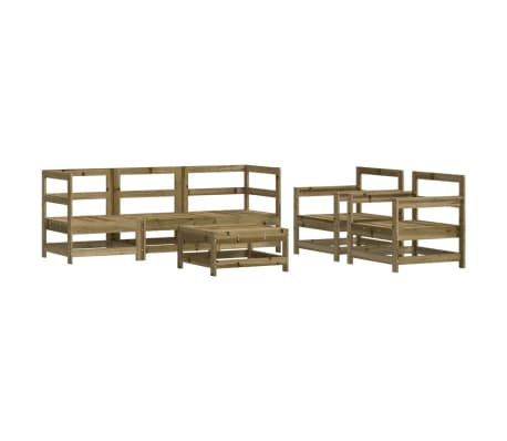 vidaXL Salon de jardin 6 pcs avec coussins bois de pin impr&eacute;gn&eacute;