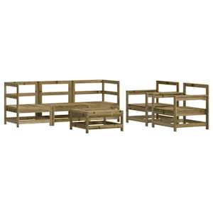 vidaXL Salon de jardin 6 pcs avec coussins bois de pin impr&eacute;gn&eacute;