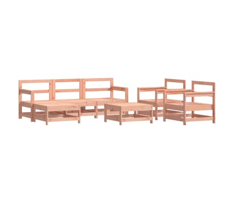 vidaXL 7 pcs conjunto lounge de jardim com almofad&otilde;es douglas maci&ccedil;a