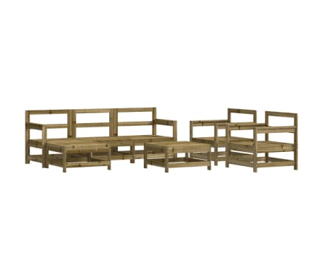 vidaXL Salon de jardin 7 pcs avec coussins bois de pin imprégné