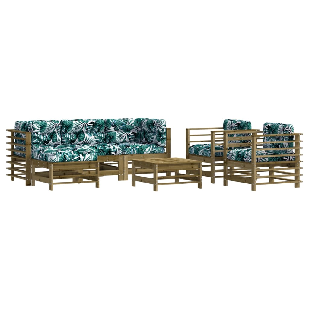 Thumbnail - vidaXL 7-tlg. Garten-Lounge-Set mit Kissen Imprägniertes Kiefernholz