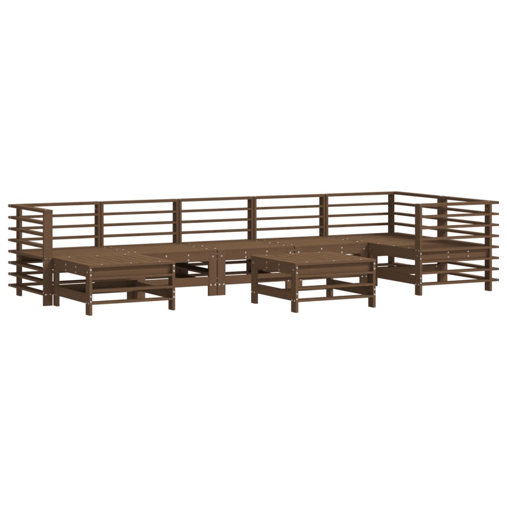 Zestaw wypoczynkowy ogrodowy - drewniany, listwowa konstrukcja, miękkie poduszki (miodowy brąz)