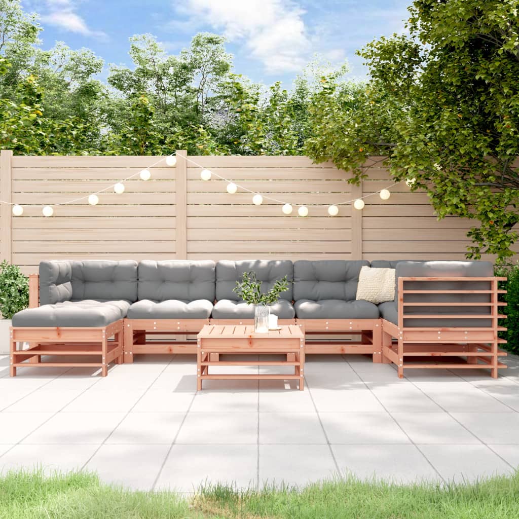 vidaXL 8-tlg. Garten-Lounge-Set mit Kissen Massivholz Douglasie