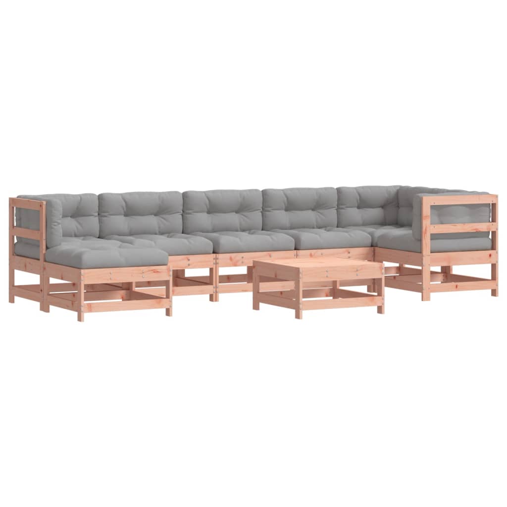 vidaXL 8-delige Loungeset met kussens massief douglashout