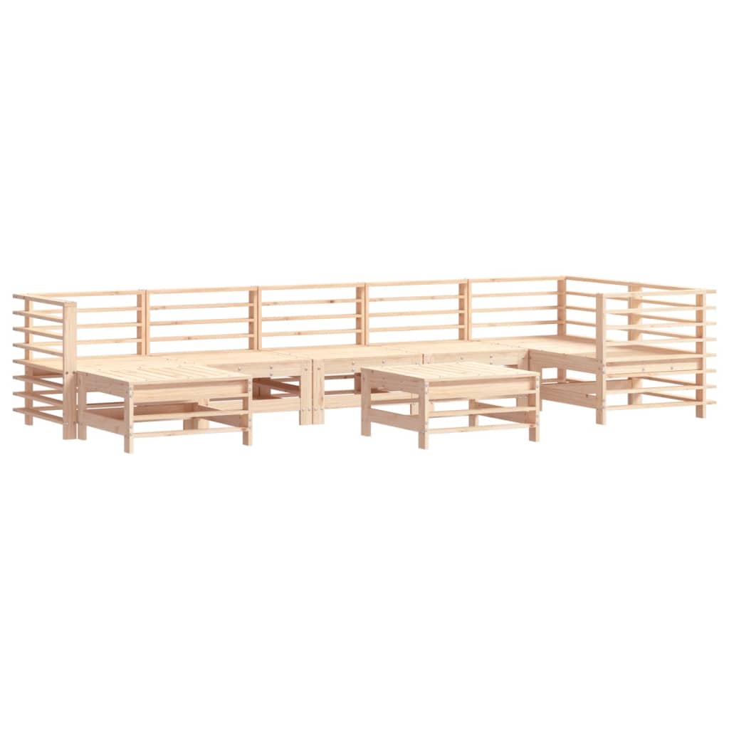vidaXL 8-delige Loungeset met kussens massief hout afbeelding