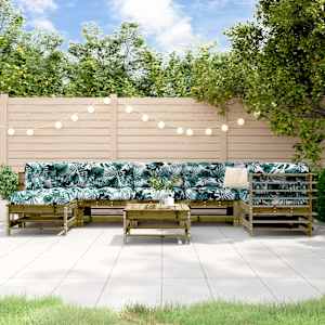 Vrtna garnitura 8-delna z blazinami impregnirana trdna borovina