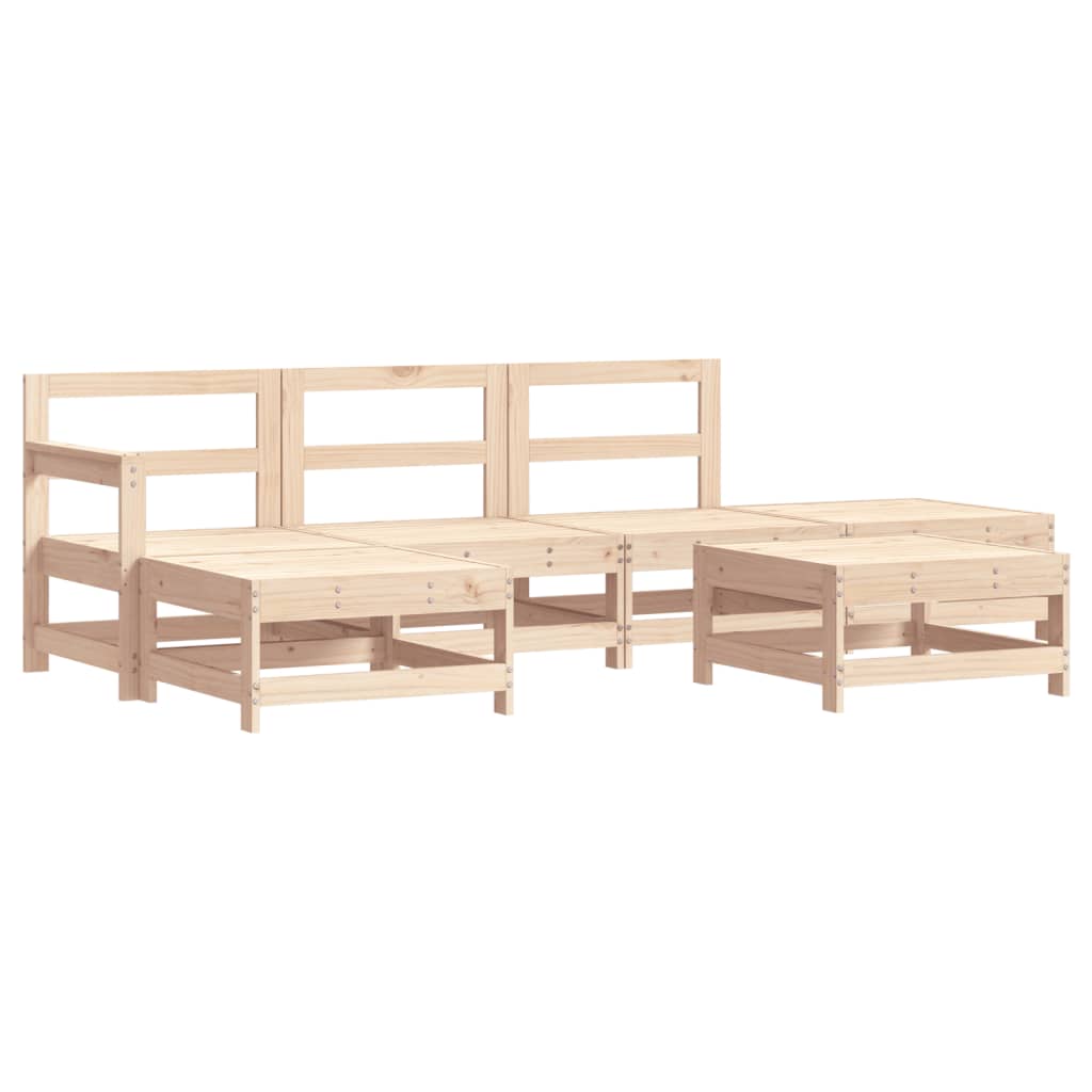 vidaXL 6-delige Loungeset met kussens massief hout afbeelding