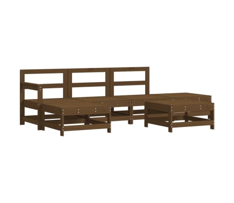 vidaXL 6-delige Loungeset met kussens grenenhout honingbruin