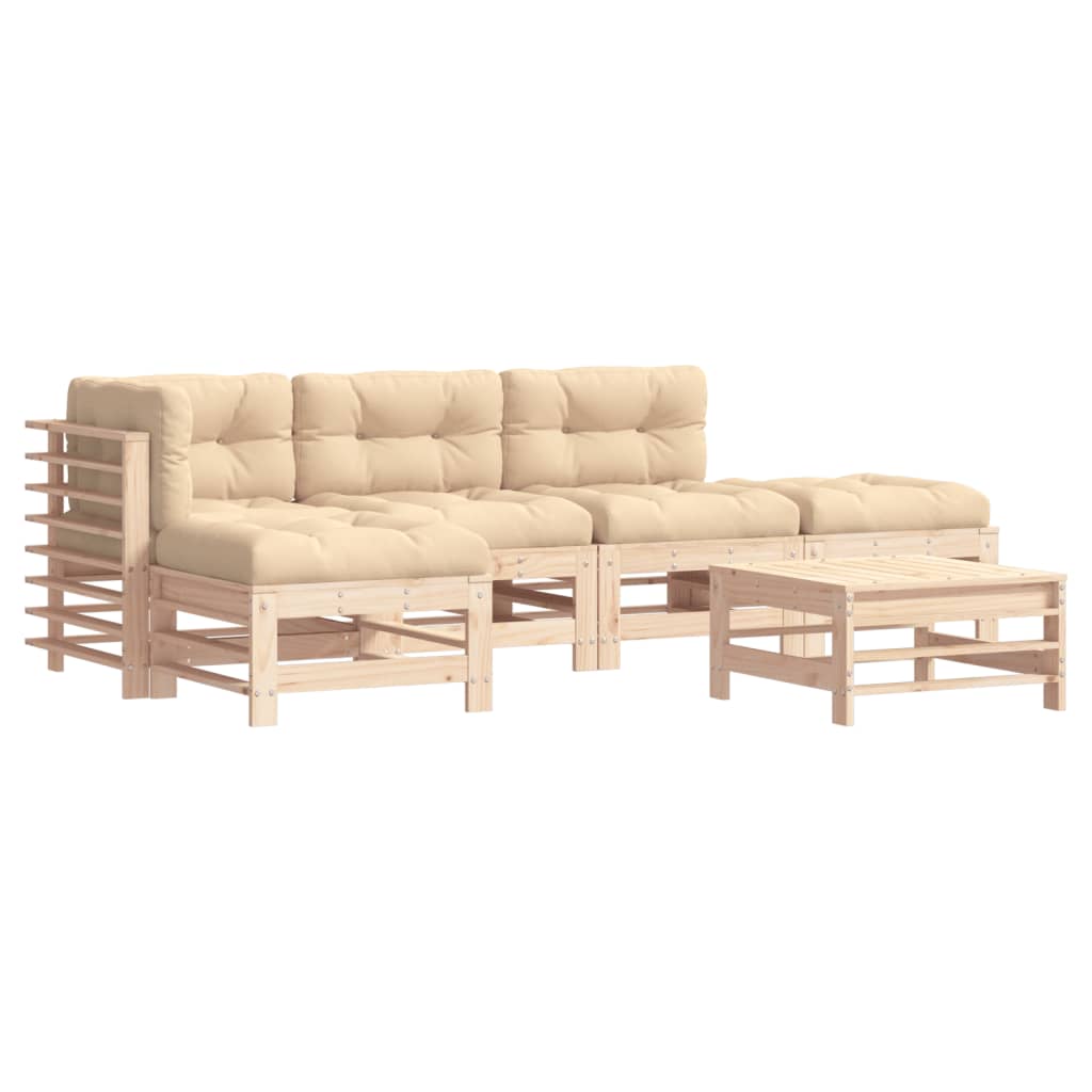 Thumbnail - vidaXL 6-tlg. Garten-Lounge-Set mit Kissen Massivholz
