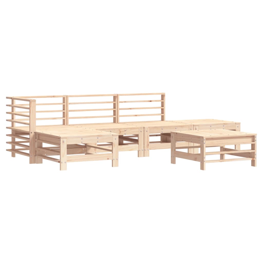 vidaXL 6-delige Loungeset met kussens massief hout afbeelding