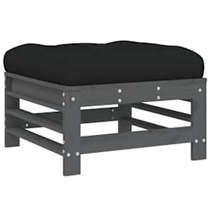 6dílná zahradní sedací souprava s poduškami šedá masivní dřevo - obrázek 6