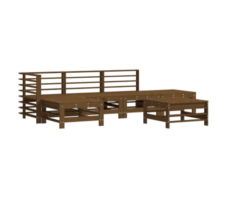 vidaXL 6-tlg. Garten-Lounge-Set mit Kissen Honigbraun Massivholz