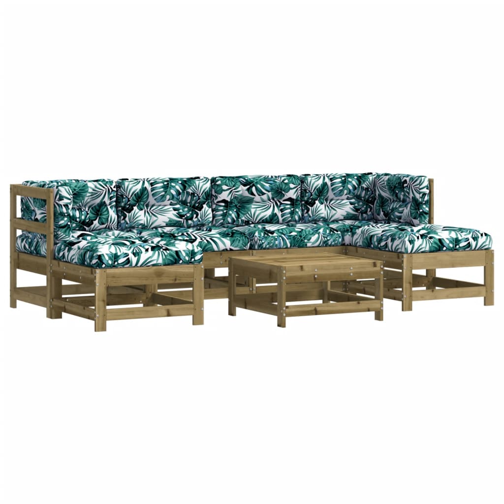 vidaXL 7dílná zahradní sedací souprava a podušky impregnovaná borovice