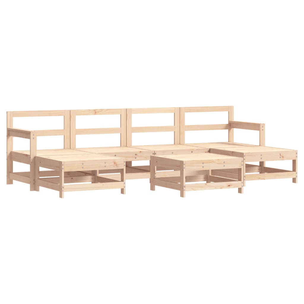 vidaXL 7-delige Loungeset met kussens massief teak afbeelding