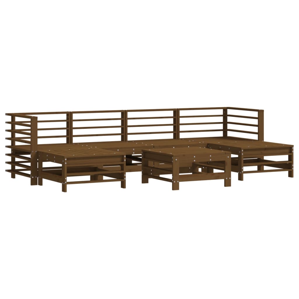 Thumbnail - vidaXL 7-tlg. Garten-Lounge-Set mit Kissen Honigbraun Massivholz