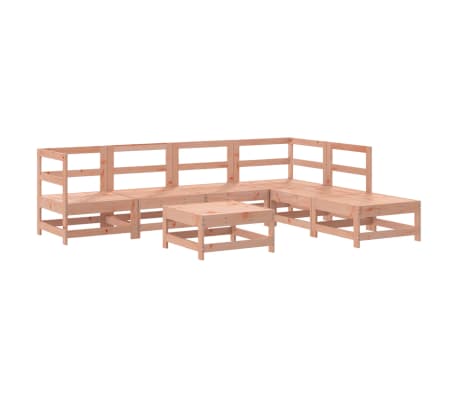 vidaXL 7 pcs conj. lounge jardim com almofadões madeira douglas maciça