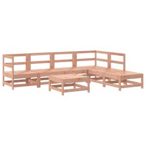 vidaXL 7 pcs conj. lounge jardim com almofadões madeira douglas maciça