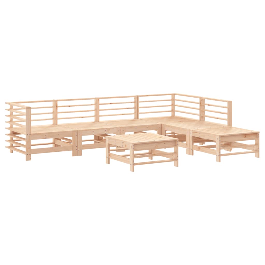 vidaXL 7-delige Loungeset met kussens massief teak afbeelding