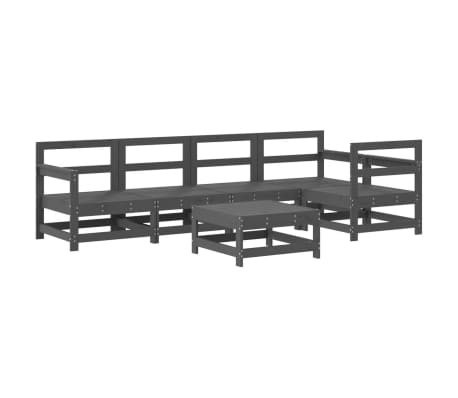 vidaXL 6 r&eacute;szes sz&uuml;rke t&ouml;m&ouml;r fa kerti t&aacute;rsalg&oacute;szett p&aacute;rn&aacute;kkal