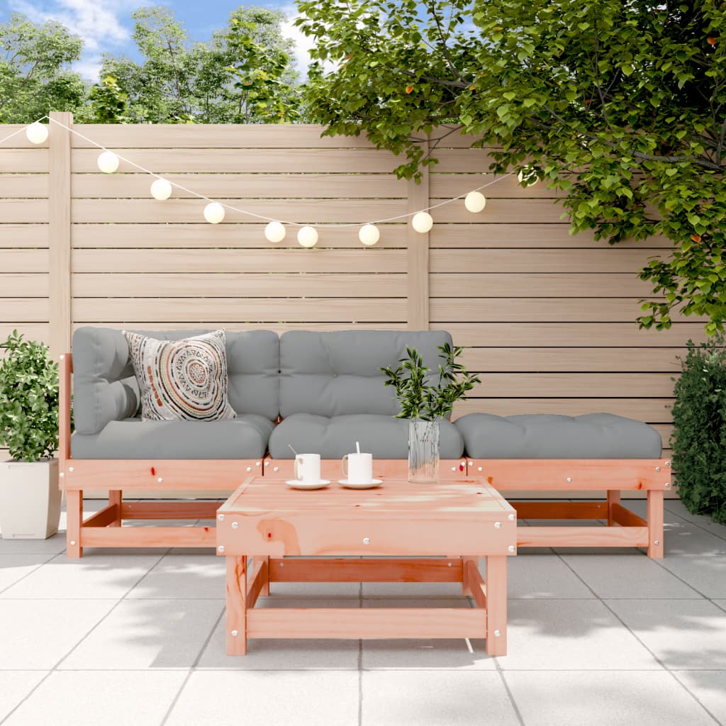 vidaXL 4-tlg. Garten-Lounge-Set mit Kissen Massivholz Douglasie