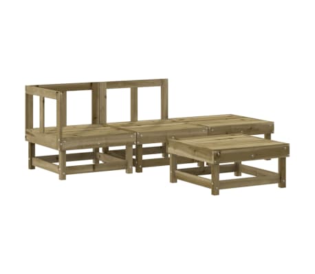 vidaXL 4-dijelna vrtna garnitura od impregnirane borovine s jastucima