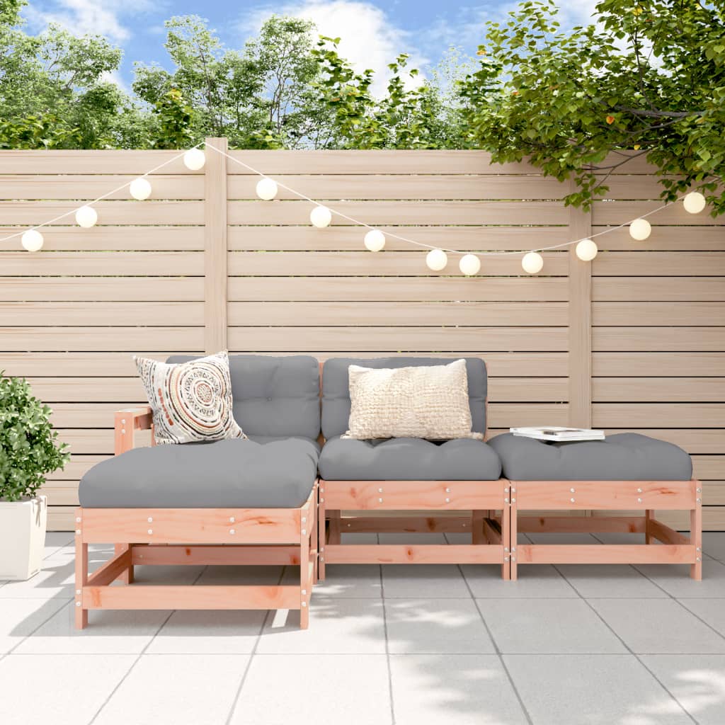 vidaXL 4-tlg. Garten-Lounge-Set mit Kissen Massivholz Douglasie