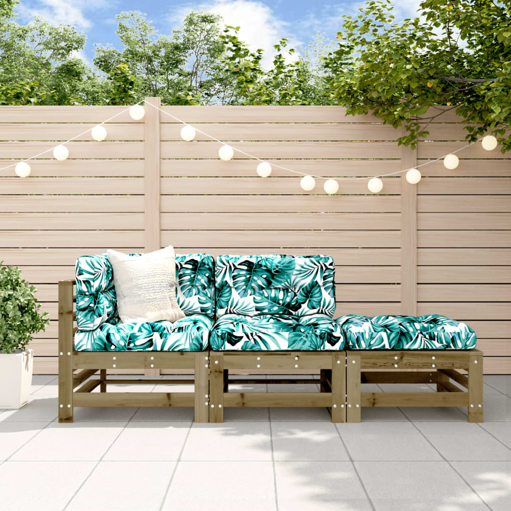 vidaXL 3-tlg. Garten-Lounge-Set mit Kissen Kiefernholz Imprägniert