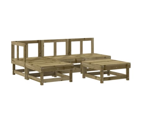 vidaXL 5-dijelna vrtna garnitura od impregnirane borovine s jastucima