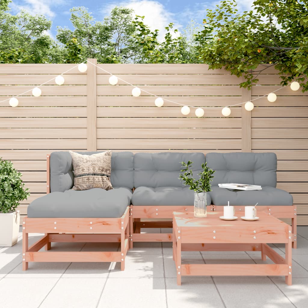 vidaXL 5-tlg. Garten-Lounge-Set mit Kissen Massivholz Douglasie