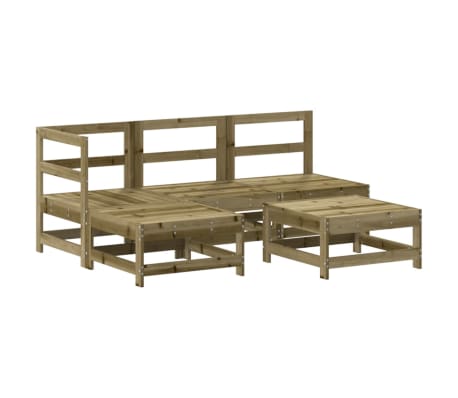 vidaXL Juego de muebles jard&iacute;n 5 pzas y cojines madera pino impregnada