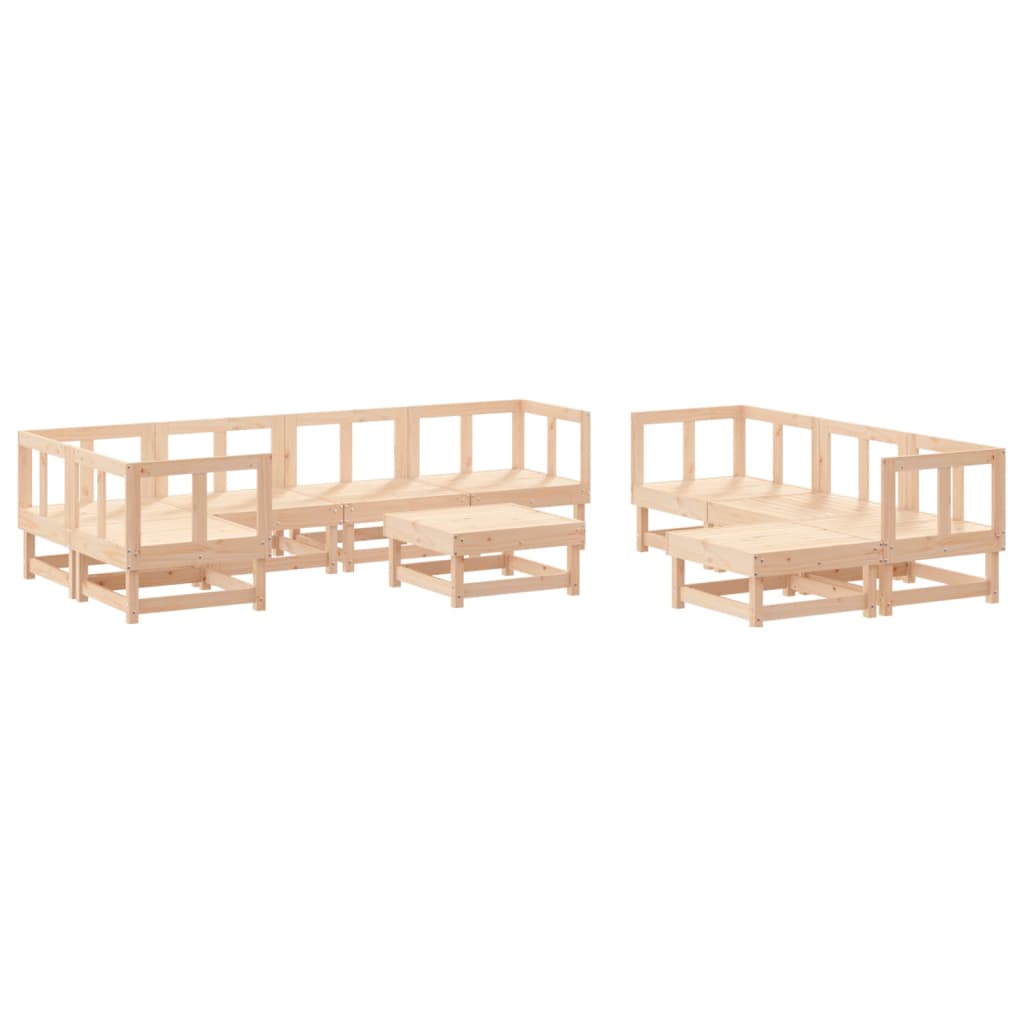 vidaXL Set mobilier de grădină cu perne, 10 piese, lemn masiv