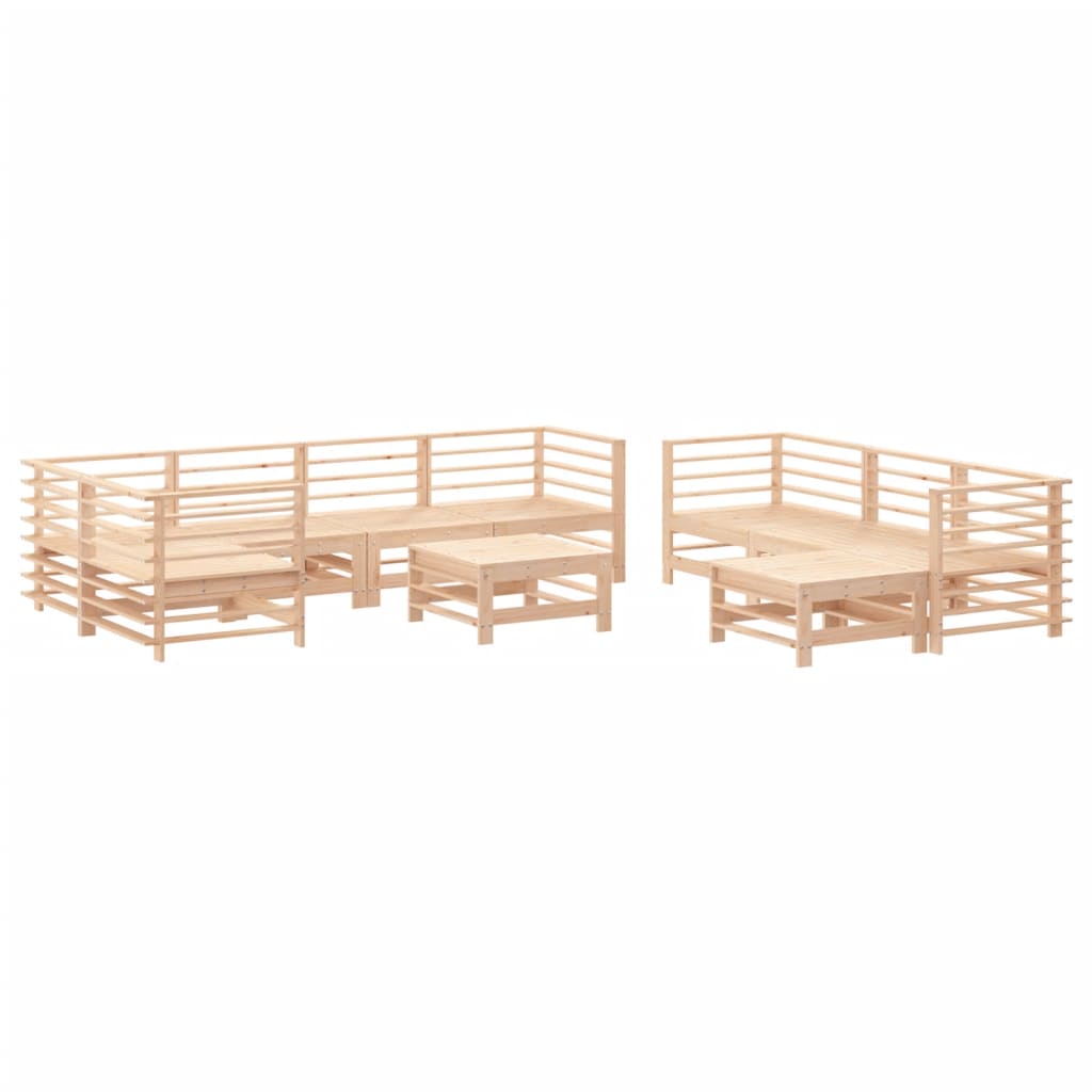 vidaXL 10-delige Loungeset met kussens massief hout afbeelding