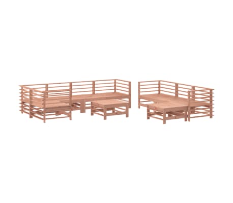 vidaXL 10-delige Loungeset met kussens massief douglashout