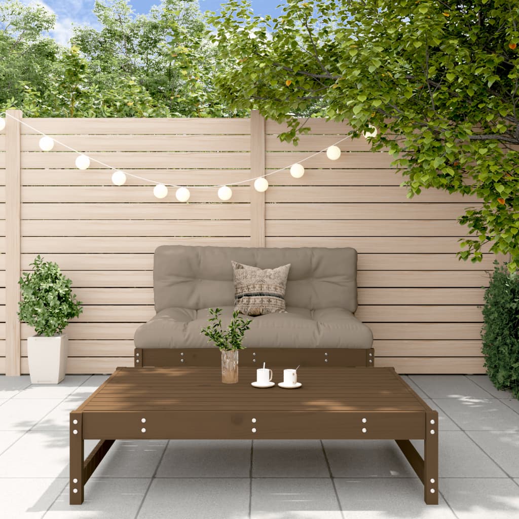 vidaXL 2-tlg. Garten-Lounge-Set mit Kissen Honigbraun Massivholz