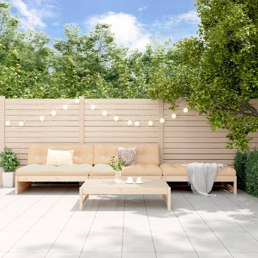 vidaXL 4-tlg. Garten-Lounge-Set mit Kissen Massivholz