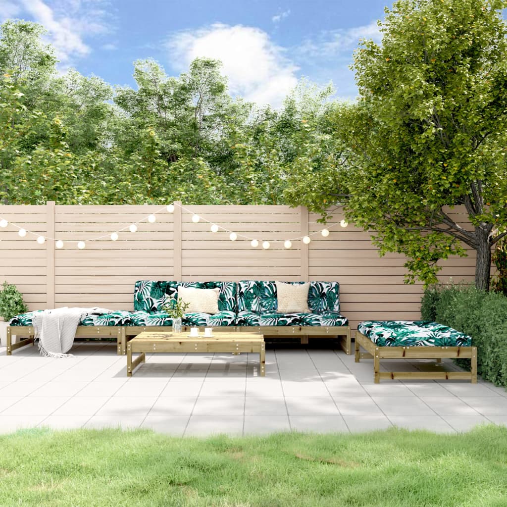 vidaXL 5-tlg. Garten-Lounge-Set mit Kissen Imprägniertes Kiefernholz