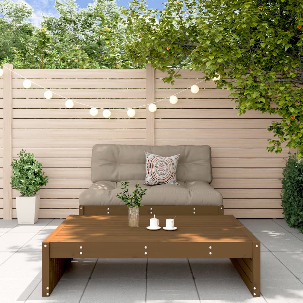 vidaXL 2-tlg. Garten-Lounge-Set mit Kissen Honigbraun Massivholz