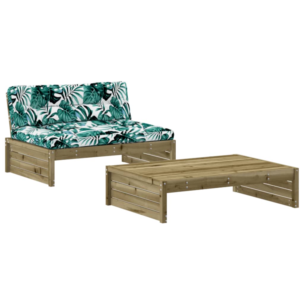 Thumbnail - vidaXL 2-tlg. Garten-Lounge-Set mit Kissen Imprägniertes Kiefernholz