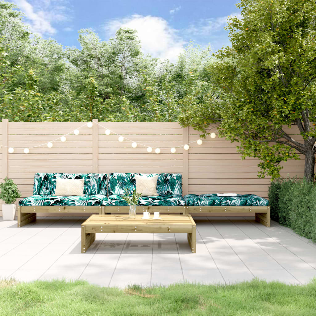 vidaXL 4-tlg. Garten-Lounge-Set mit Kissen Kiefernholz Imprägniert